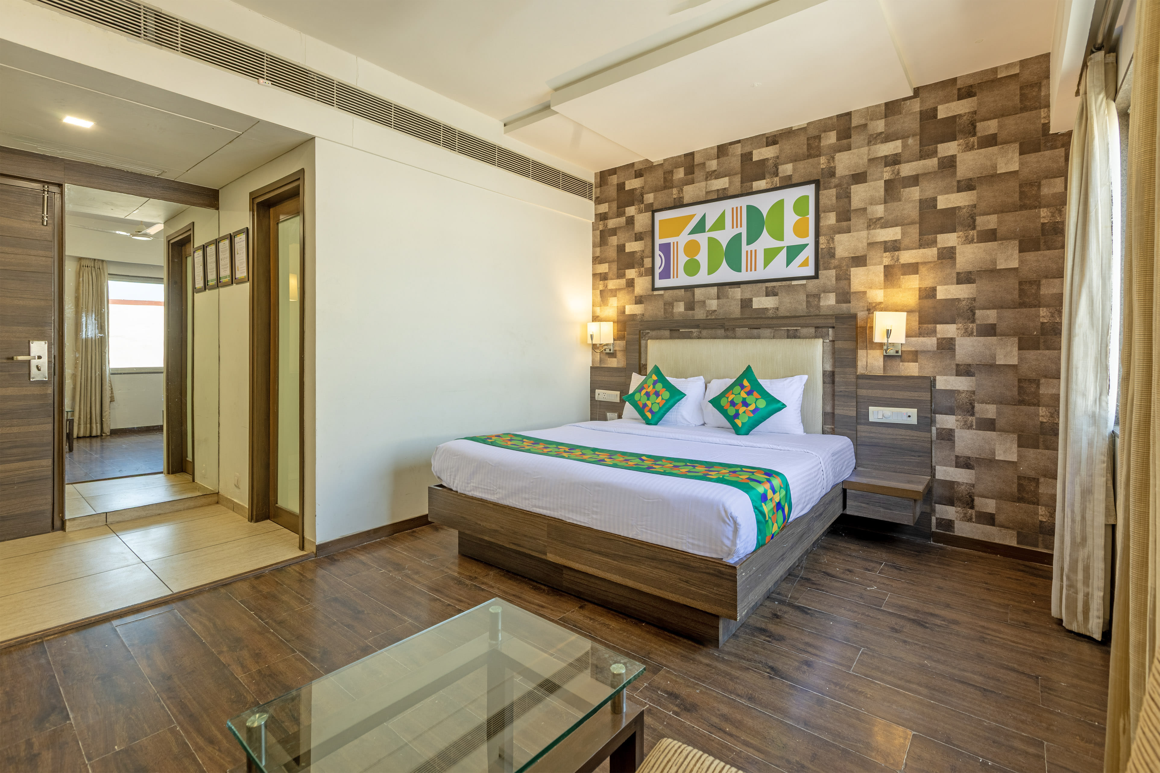 Deluxe room in Treebo Aaram Orchard in undefined. Deluxe