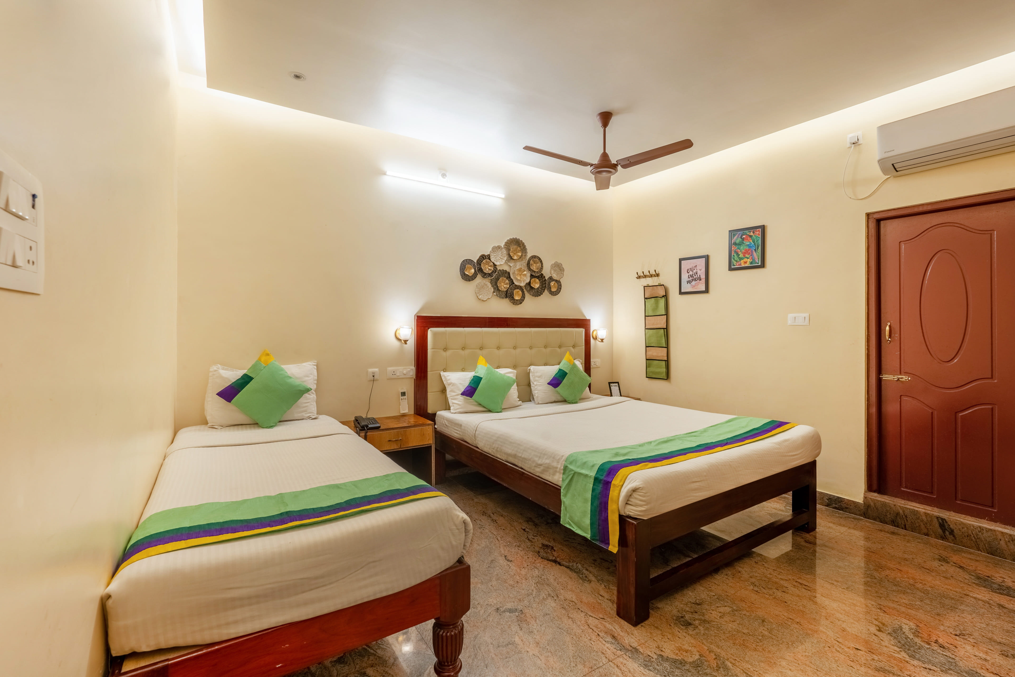 Deluxe room in Treebo Grace Inn, 3 Min Walk From Promenade Beach in undefined. 
