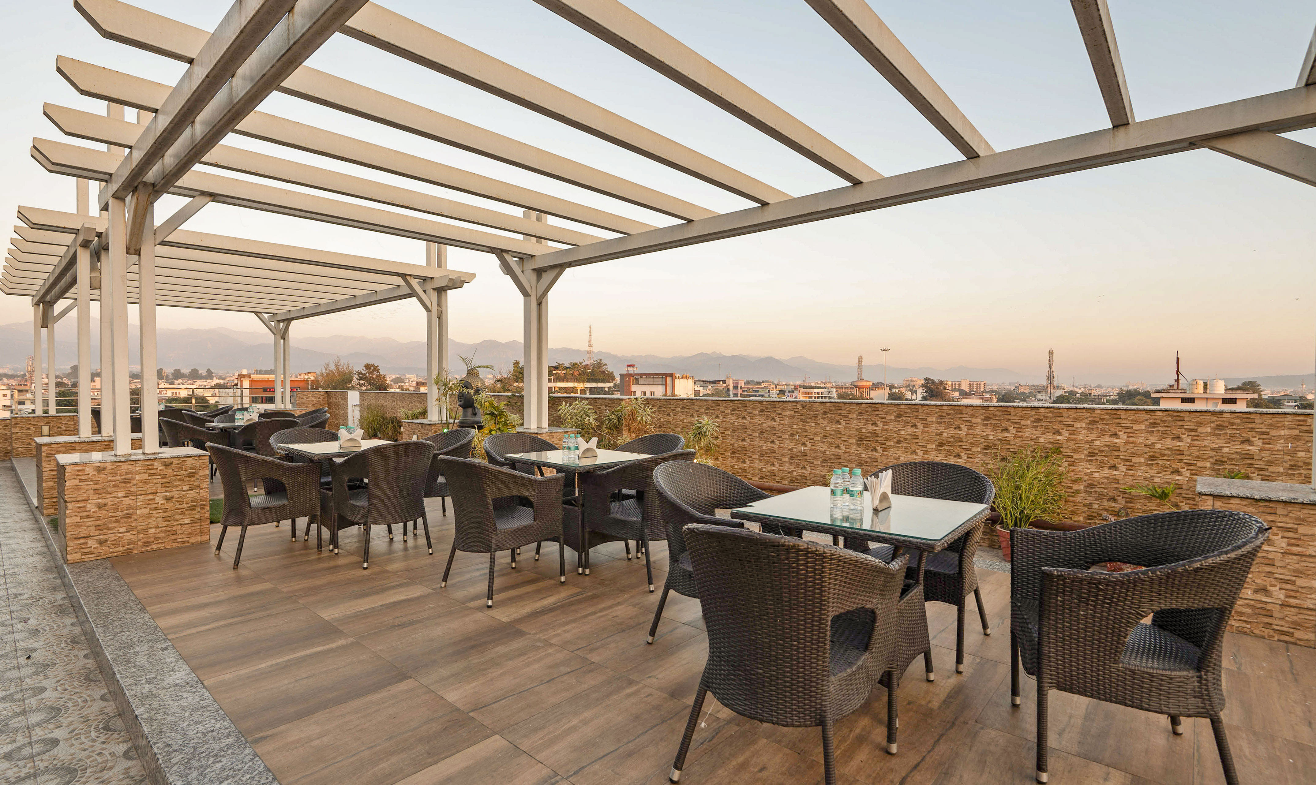 The Roof Top Cafe of Treebo Grand Legacy Elite With Roof Top Cafe in undefined. 