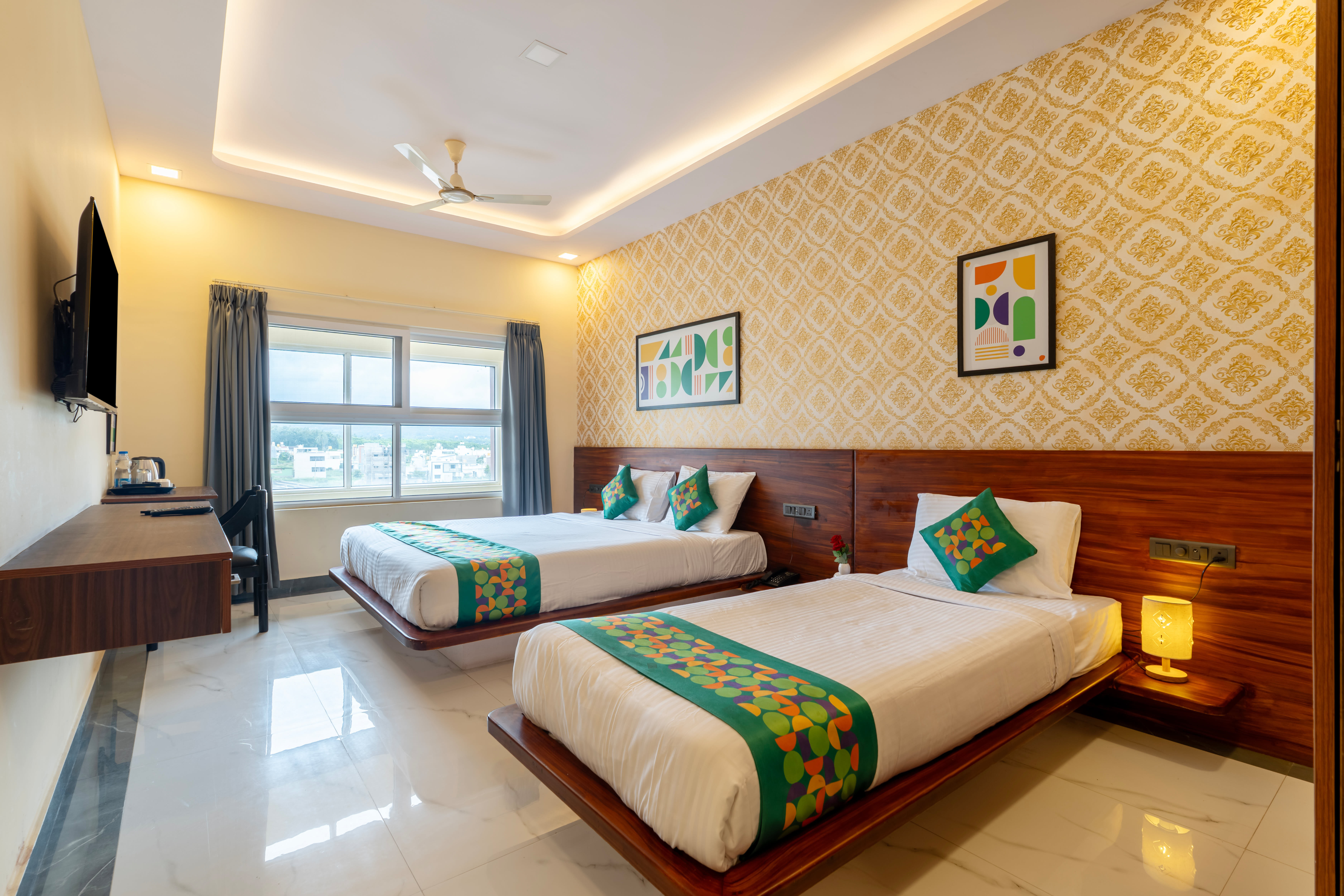 Deluxe room in Treebo Jaguar comforts, 3 Kms From Mahatma Gandhi Park in undefined. 