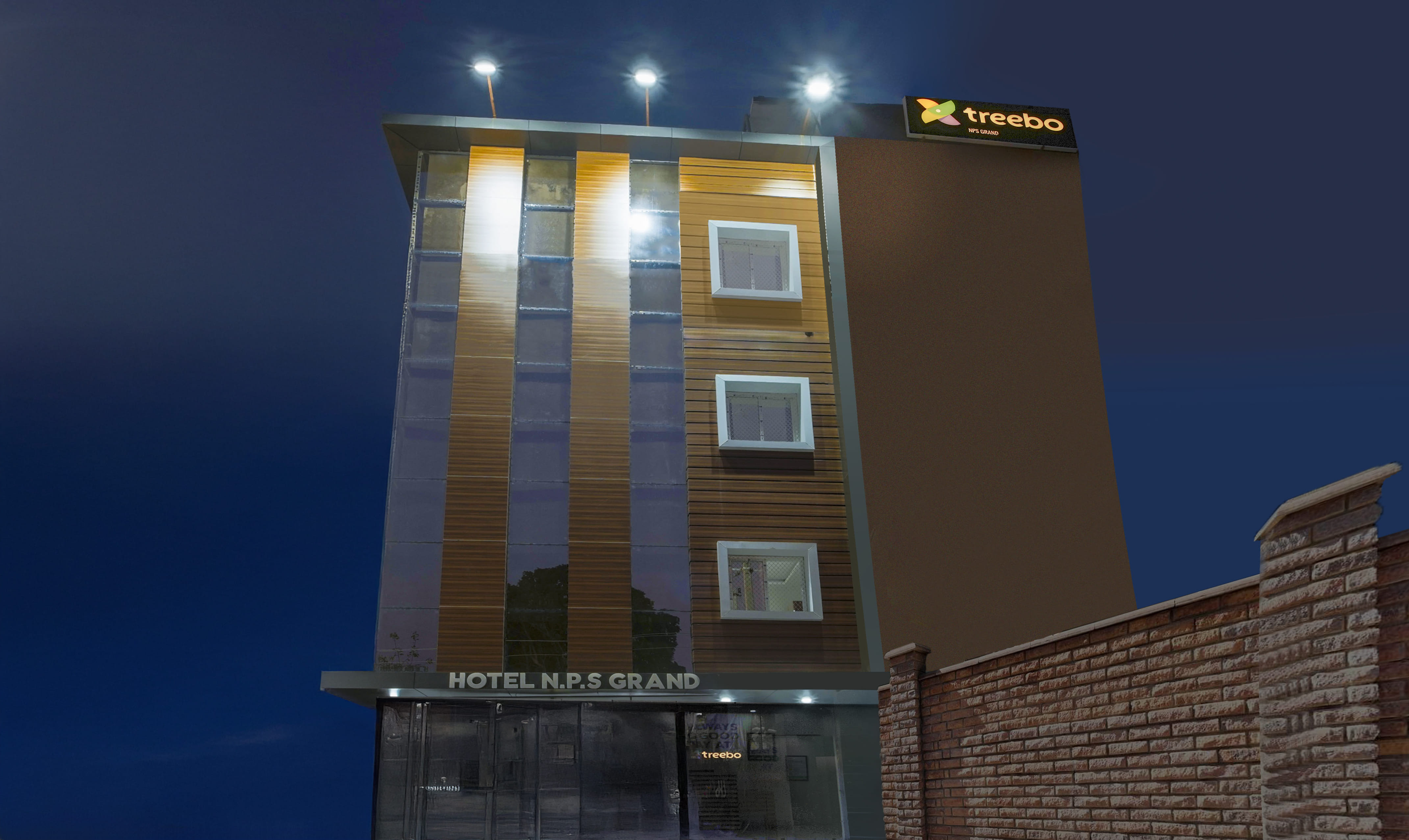 The facade of Treebo NPS Grand in undefined. 