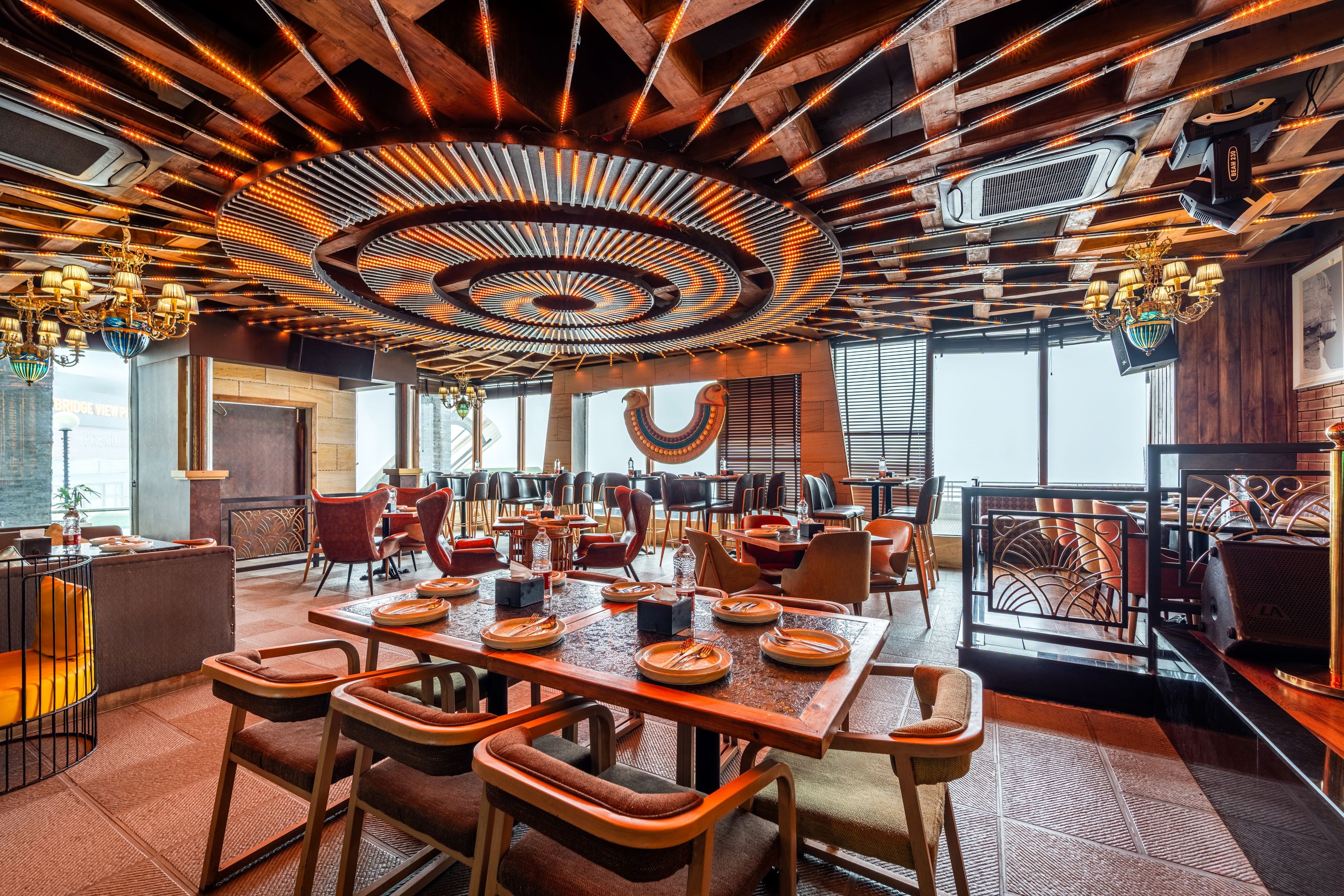 The Restaurant of Treebo Bridge View Regency, Mall Road in undefined. Spacious dining hall with natural light
