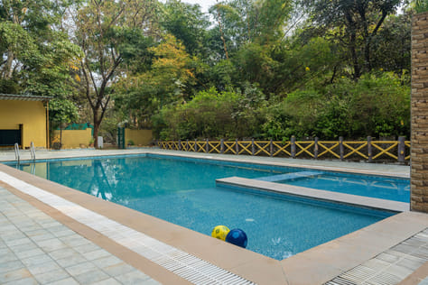 The Pool of Treebo Premium Mowgli's Den Pench Tiger Reserve in Pench. 
