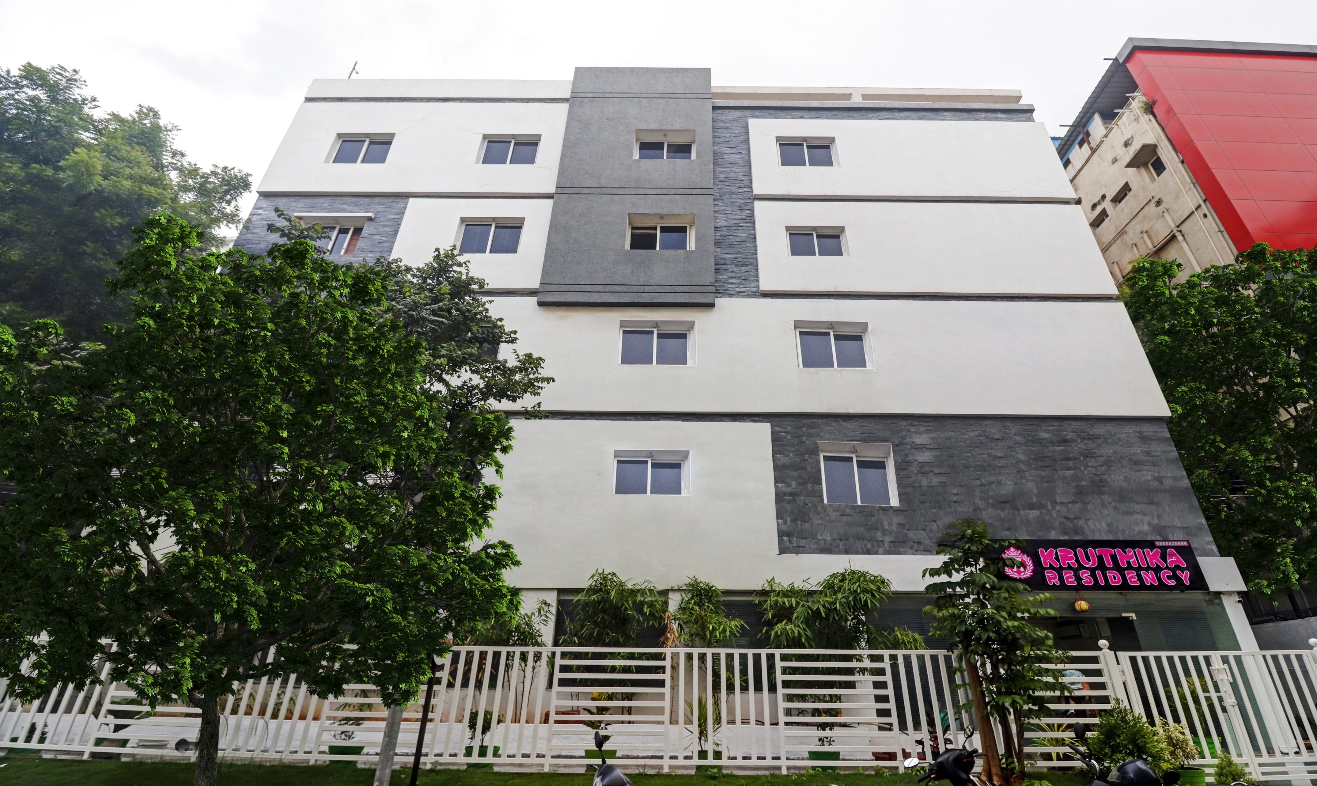 The facade of Treebo Kruthika Residency in undefined. Ideally located