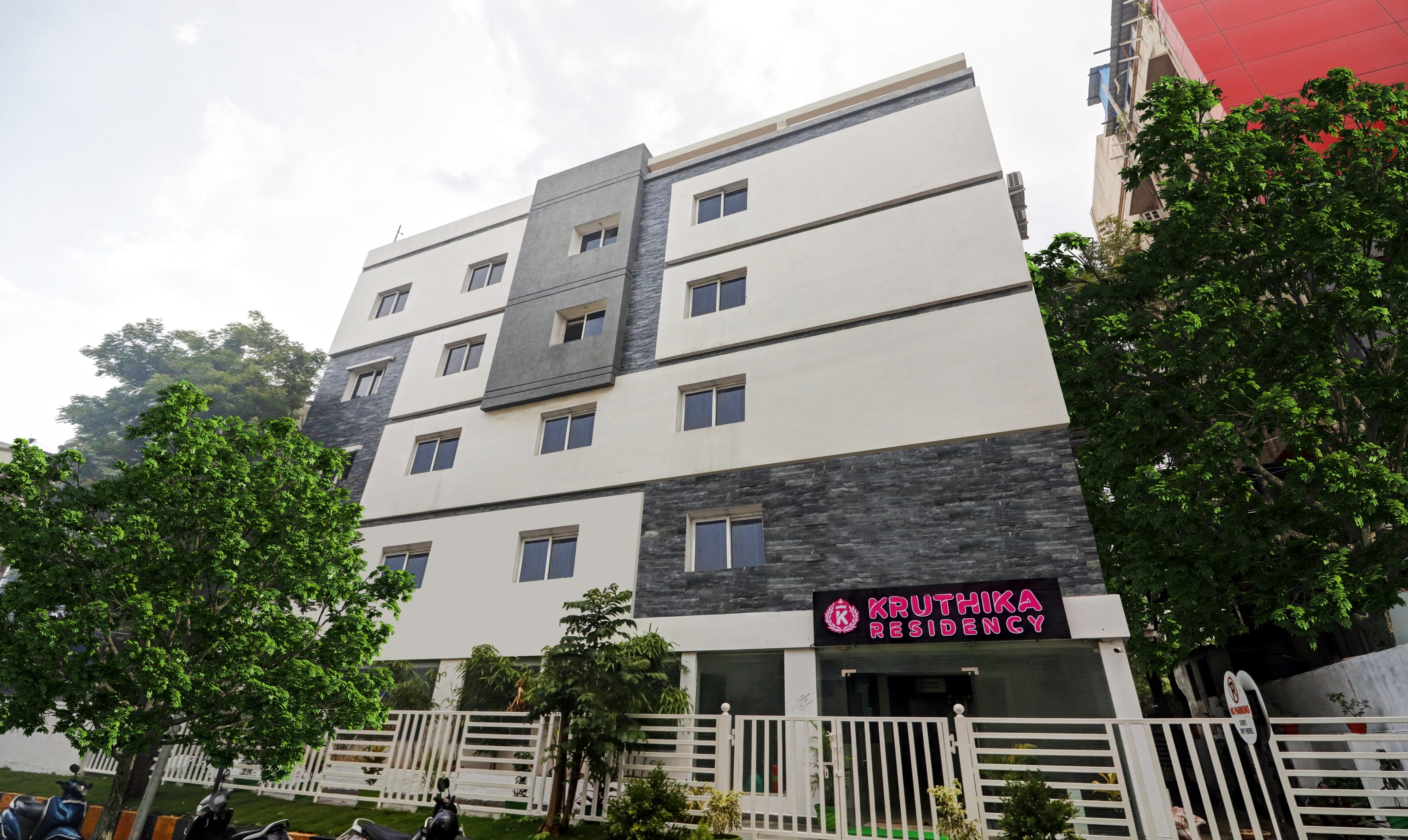 The facade of Treebo Kruthika Residency in undefined. A homely experience.
